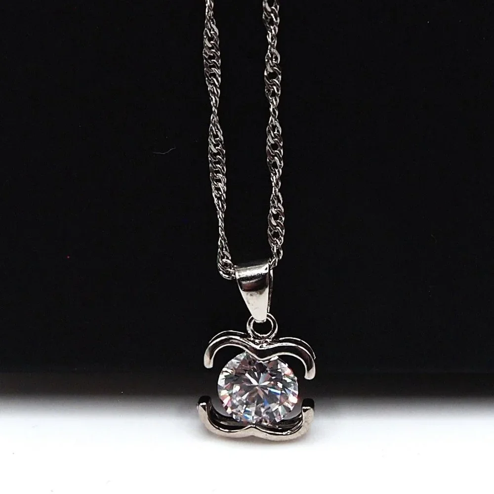 ⭐Bundle Sale⭐ 4Pc. Diamond Earrings and Necklace Set Solid 925 Sterling Silver - Picture 5 of 9